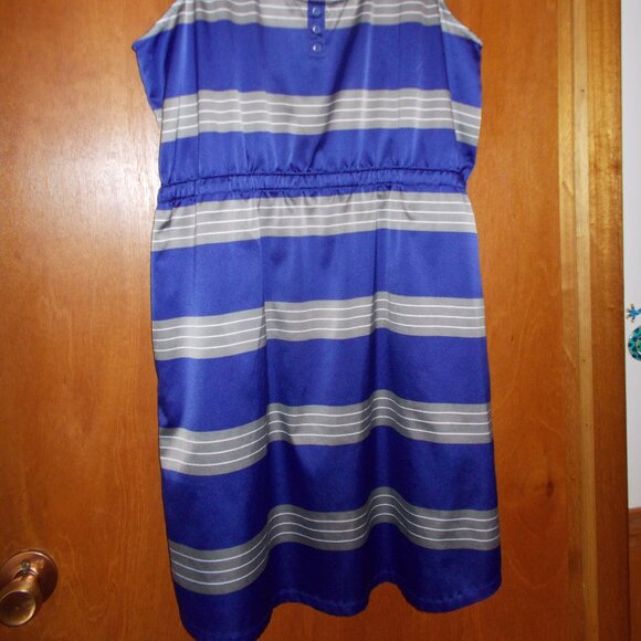 Alfred Sung Pure purple and gray striped dress in XL - Picture 2 of 5